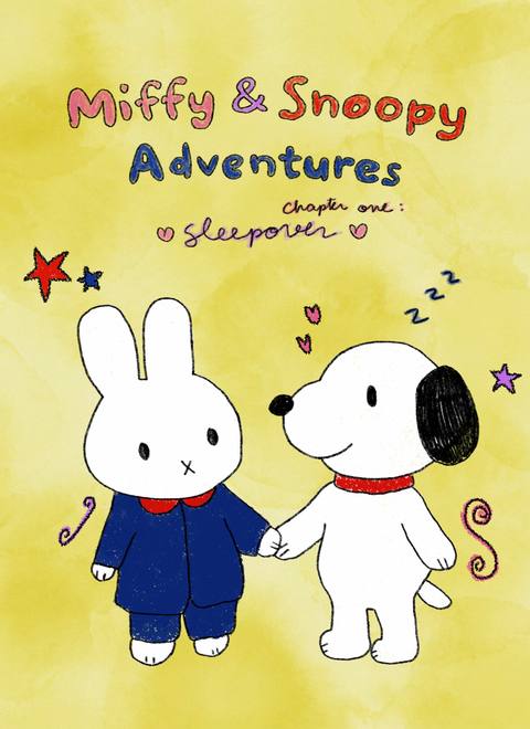 miffy n snoopy have a cute lil sleepover but miffy kinda scared :c #miffy #snoopy #snoopylover #miffyandfriends #procreateart 