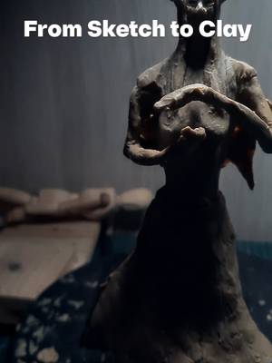 The Witch of the Hollow Sketch to Clay sculpt #traditionalart #sculpture #claysculpture #sculpting #drawing