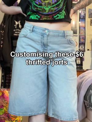 Lich Jorts 😈💚 #DIY #alternative #thriftflip #upcycledfashion #adventuretime