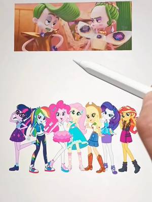 drawing velvet and veneer as my little pony equestria girls 🥰✍💚#art #trolls #viral #fyp #velvetandveneertrolls #mylittlepony