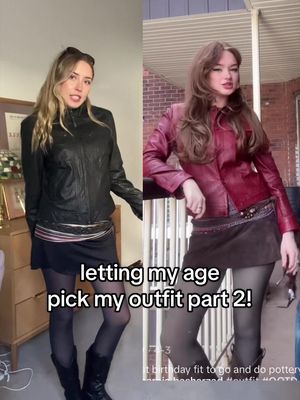 this is my sign to buy a red leather jacket clearly, but I actually love the final look!! (credit to @Liv for the outfit ofc) #21outfit #myageoutfit #whatiwore #outfitinspo #tiktokchallenge