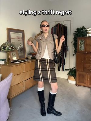 this one was honestly a challenge for me but the final result is definitely cute!! what do you think??? #thriftregret #stylingchallenge #whatiwore #thriftchallenge #outfitinspo