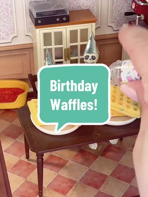 Ok, we’ve got all our supplies ready — it’s time to make waffles for the birthday boy! 🧇 I think these turned out pretty perfect, especially with the extra birthday sprinkles! ✨ Happy Birthday, Mr. Bones! 🥳 #miniverse #minifood #stopmotion #birthdayvibes @Miniverse 