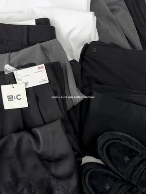 cool + cute autumn/winter collective haul —  sharing some new pieces I purchased for the coming season <3 brands: @Uniqlo Australia @Glassons @New Balance @Nike  items featured:  -uniqlo barrel leg pants (black)  -glassons tailored skirt pants  -uniqlo c culottes (black)  -uniqlo pleated skorts (black/grey)  -uniqlo wide pleated midi skirt (grey)  -uniqlo slit skort (black) -kmart lace satin cami (black) -uniqlo airism cotton tshirt (white)  -new balence 1906L loafer (black suade) -nike air rift (black) #uniqlohaul #softacubi #clothinghaul #shoppinghaul #creatorsearchinsights 
