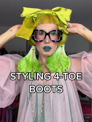 Taking them for a spin on the town tomight🪩🧌 #fyp #uglyshoes #styleinspo #toeboots #maximalist #fashiontiktok #maximalism #avavav #fitcheck #OOTD #ootn #hairbow #grwm #outfitinspo #FitTok