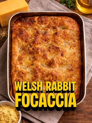 Day 6 - Welsh Rabbit/Rarebit Focaccia 🏴🇬🇧 Ingredients 30g unsalted butter 30g plain flour 80ml Welsh ale or amber ale (room temperature) 200g mature English cheddar, grated 1 tbsp Worcestershire sauce + extra as topping 1 tsp English mustard powder 60ml thickened/heavy cream ½ tsp salt ½ tsp cracked black pepper Dimpling Oil 50 ml Olive Oil 1/2 tsp salt 1/2 tsp pepper 1/2 tsp mustard powder 1/2 tsp smoked paprika