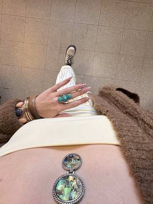 Ootd as a crystal shop worker hehe🌞💐🌻🌼 ~ Rings gifted from @ohmboho 🤎 Top from @Garage Clothing 🤎 #hippie #bohostyle #hippietok #hippiestyle #fyp