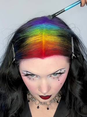 c’mon rainbow roots 🌈 #rainbowhair #hairinspo #creativemakeup #fyp #trending