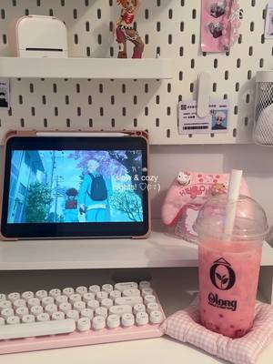 me and my strawberry milk bubble tea against the world (❀❛ ֊ ❛„)♡ 🪷 #cozy #Vlog #Lifestyle #animes #shoujomanga