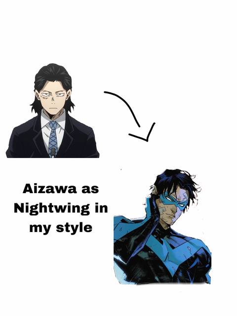 this was a fun combo to play with :3 #aizawa #aizawashota #xyzabc #foryou #nightwing #mhafanart