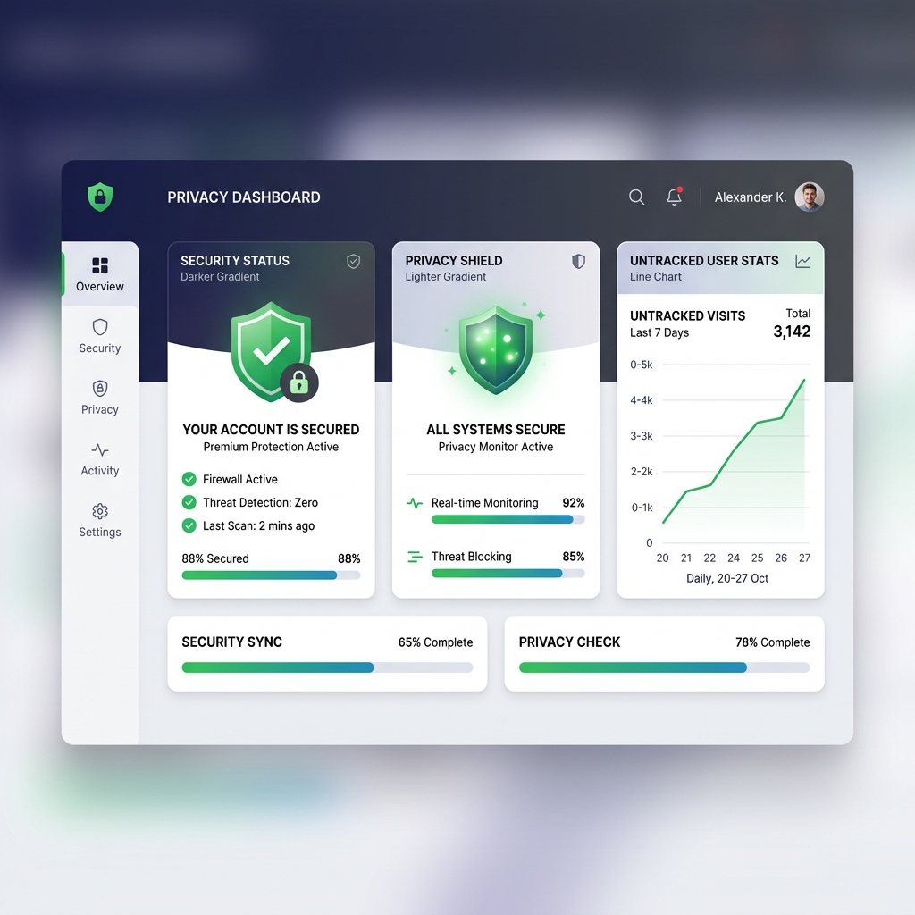 Sleek interface showcasing secure untracked statistics for a private TikTok dashboard alternative