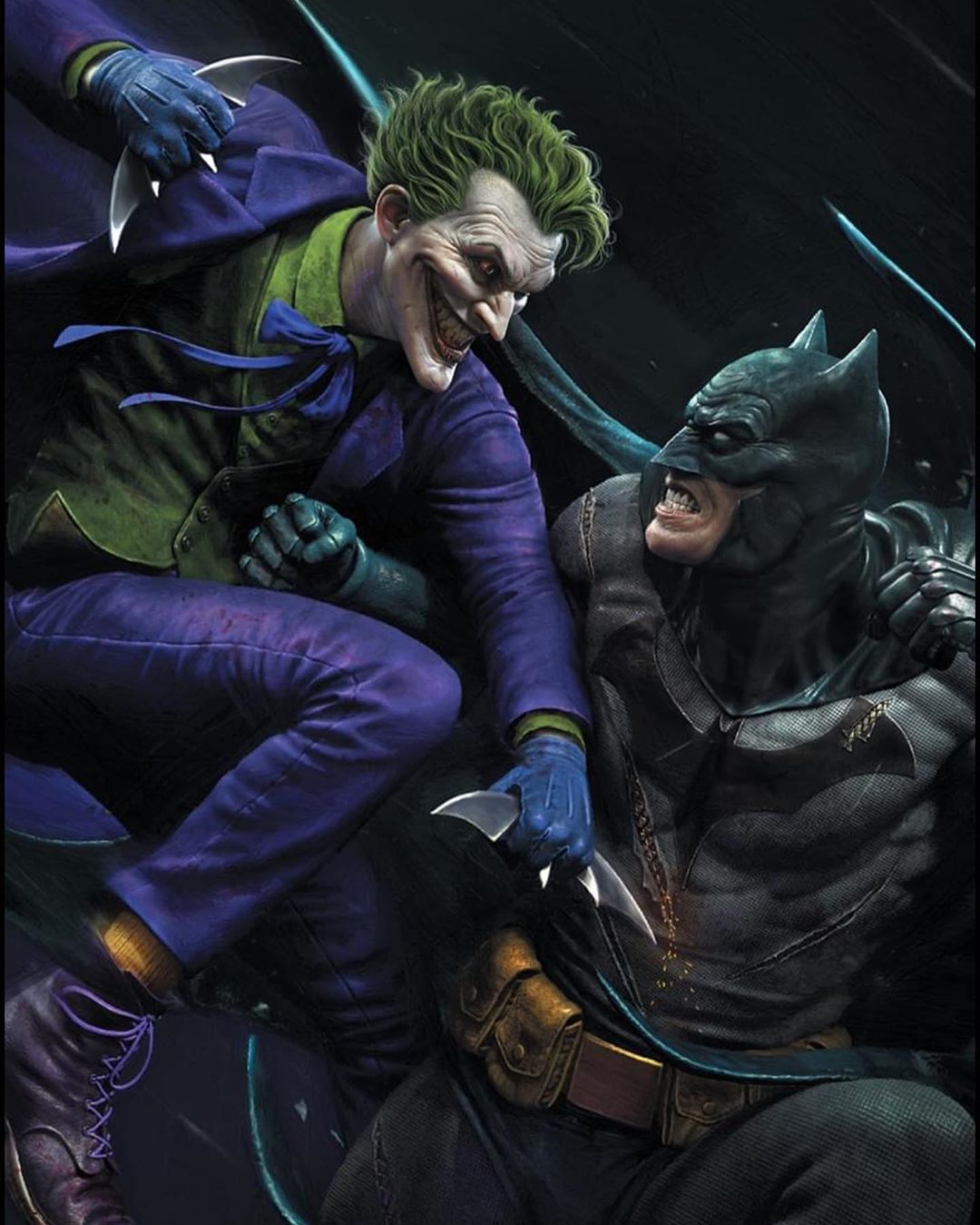 Diretor de arte de God of War estreia uma variante de guerra do assassino Batman#100 Joker 1