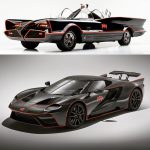 Ford GT Batmobile imaginado como homenagem a Lincoln Futura com pára-brisa dividido 2
