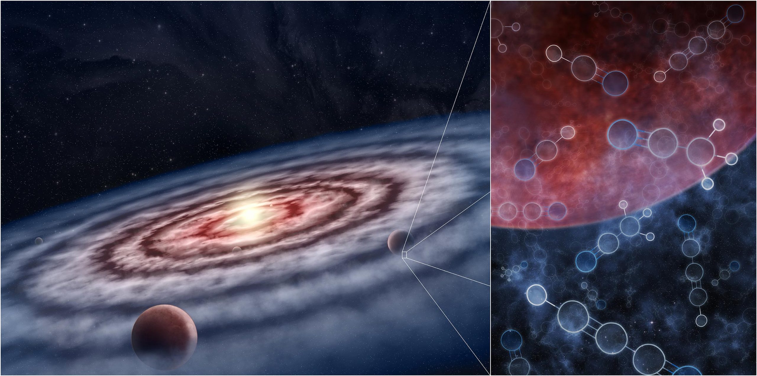 Astrofísicos identificam 'reservatórios significativos' de moléculas orgânicas necessárias para formar a base da vida