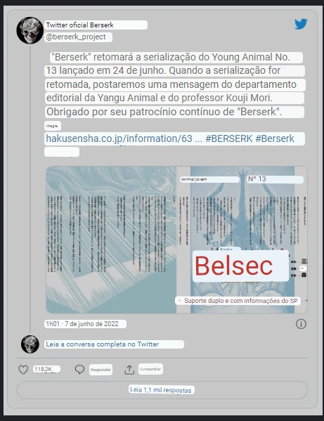 Berserk retorna oficialmente com seis novos capítulos 1 Traduzido via google lens