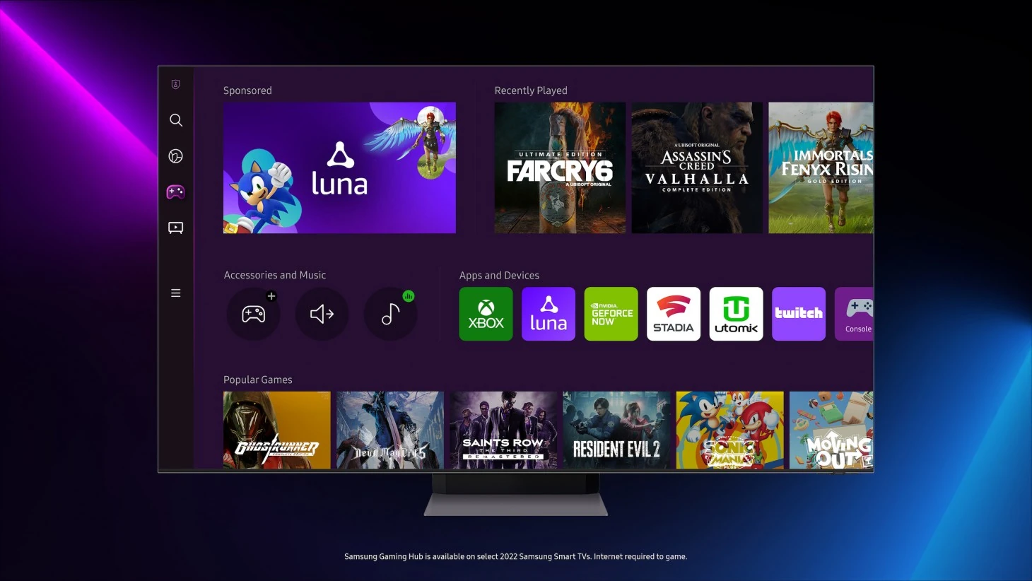 Amazon Luna chega hoje ao Samsung Gaming Hub