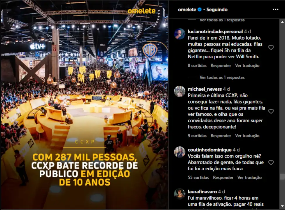 CCXP Recorde de Público e de Reclamações: Fãs Detonam Evento na Internet