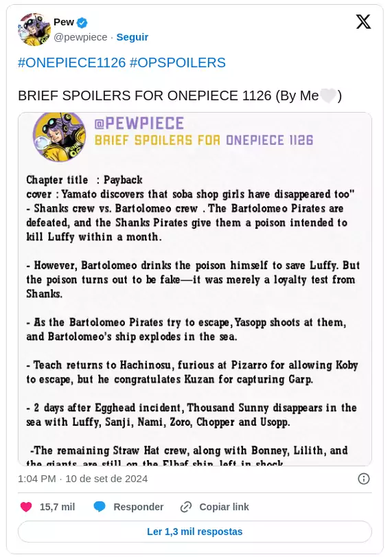 O Que Aconteceu com Luffy e Nami? Spoilers Chocante no Capítulo 1126 de One Piece! 1