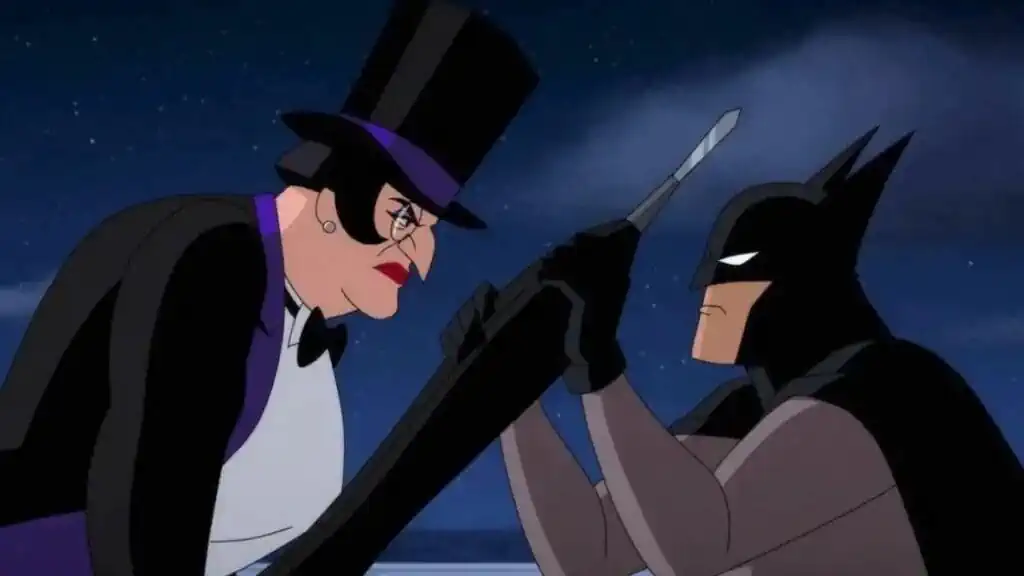 Pinguim, versão femina na série em Batman: Cruzado Encapuzado.