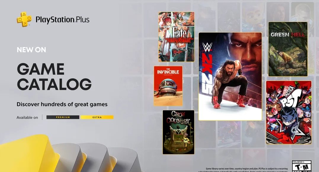 PlayStation Plus setembro 2025: catálogo Extra/Deluxe traz WWE 2K25, Persona 5 Tactica e mais