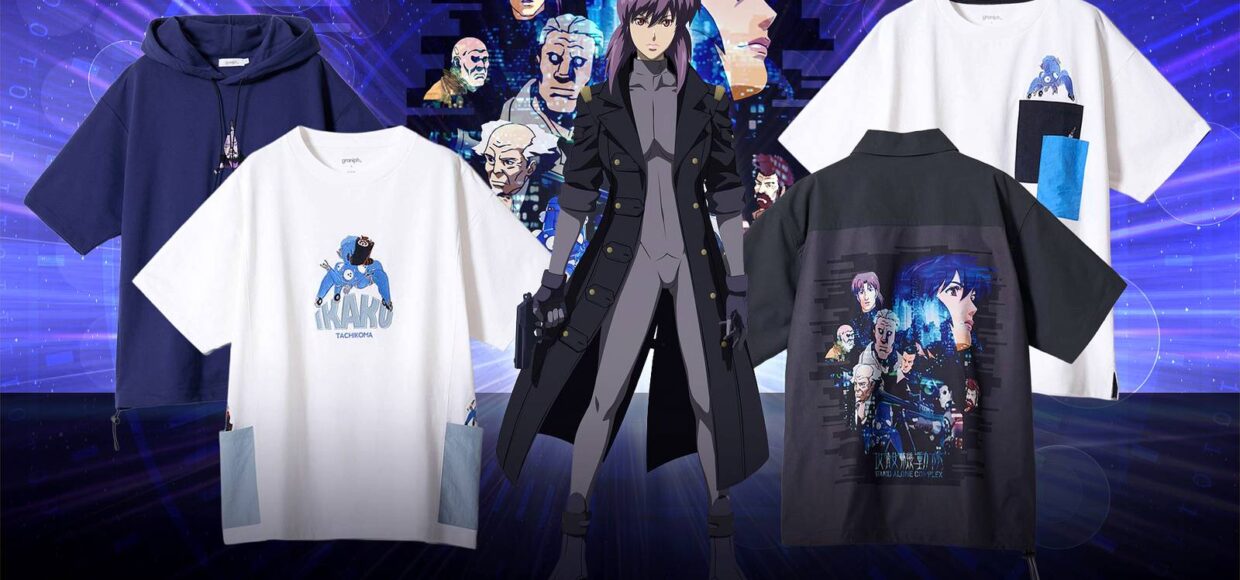 Ghost in the Shell ganha coleção de roupas da graniph com Major Motoko, Tachikomas e Laughing Man