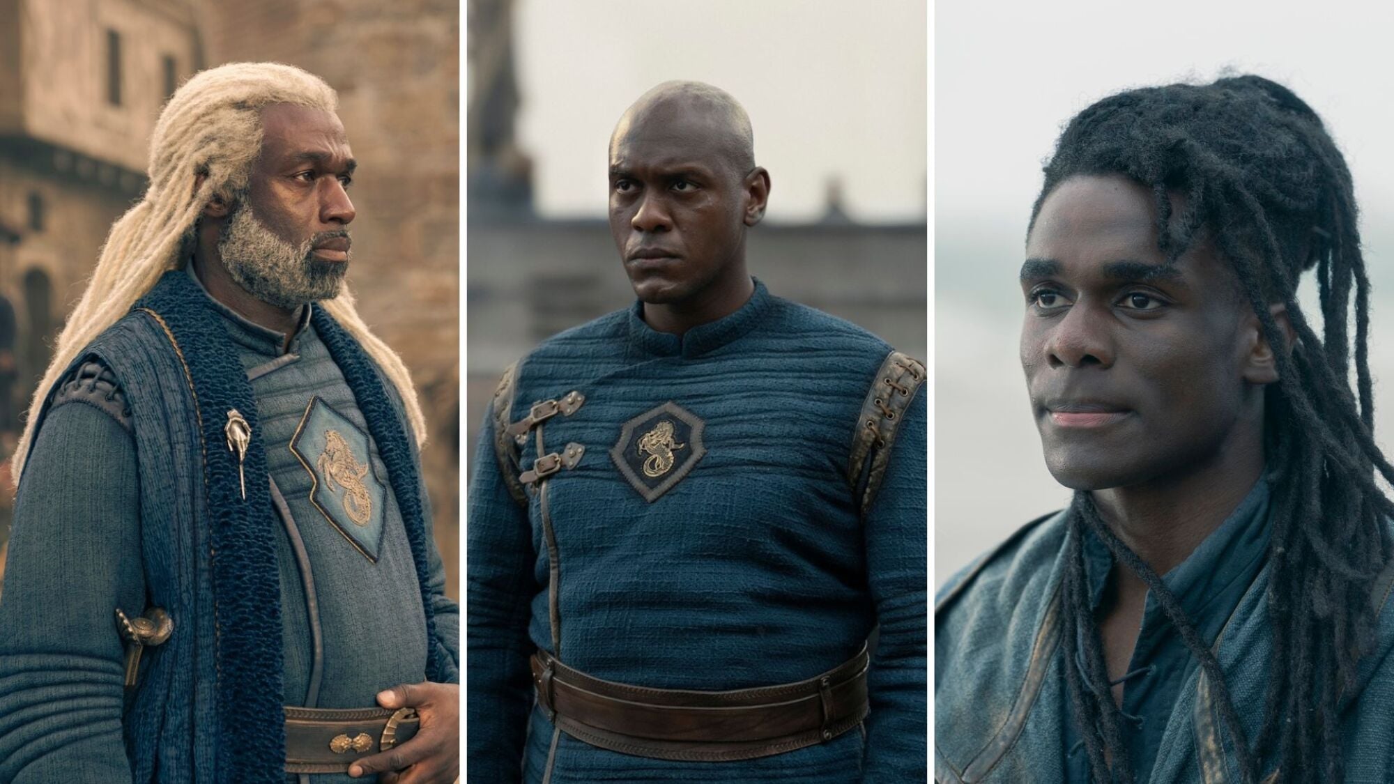 Elenco de House of the Dragon com personagens da Casa Velaryon - Crédito: Composite: Mashable / Imagens: HBO