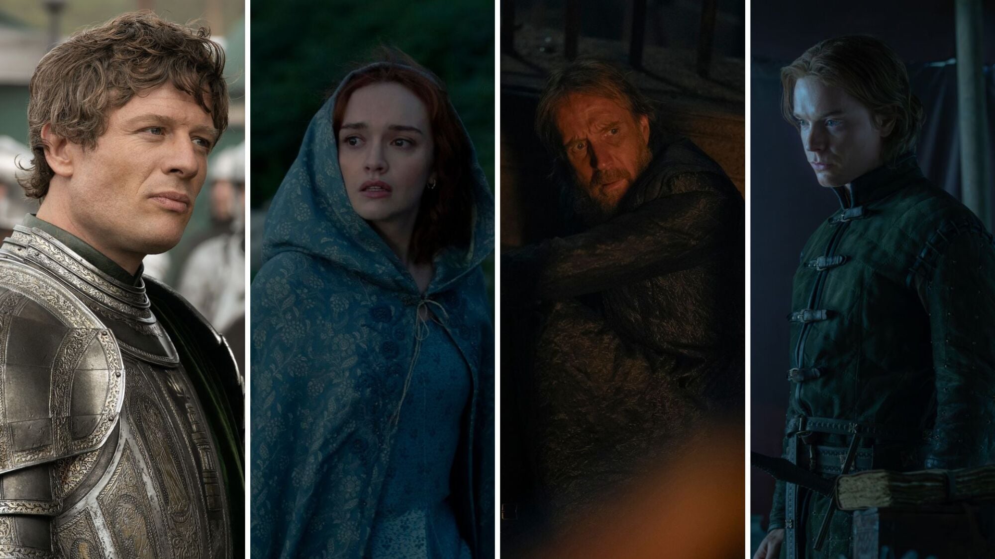 Crédito: Composite: Mashable / Imagens: HBO - James Norton, Olivia Cooke, Rhys Ifans e Freddie Fox em House of the Dragon