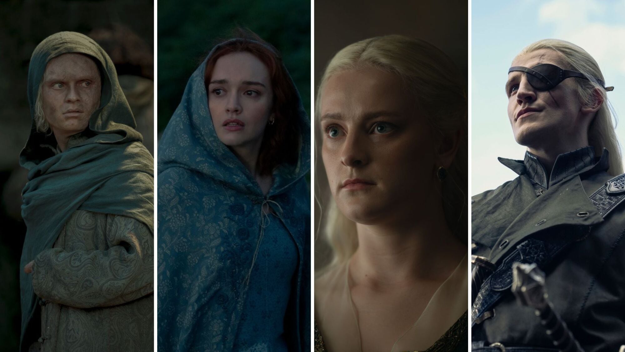 Elenco de House of the Dragon com personagens da Casa Hightower - Crédito: Composite: Mashable / Imagens: HBO
