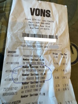 Verbraucherbewertung – Lebensmittelsicherheit Progresso, Vons, Big Bear Boulevard, Big Bear Lake, CA, USA now Progresso soup Progresso Chicken & s... Foto #2