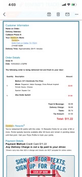Consumer Review - Food Safety Domino's Pizza, Park Lane, Dallas, TX, USA I had made complaints to this store over the phone and th... photo #2
