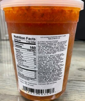 Rappel d'aliments R KITCHEN Stuffed Pepper Soup with Meatballs - Public health alert due to allergens The FSIS is issu... photo #3
