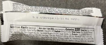 Retiro de alimentos Stabilyze Dark Chocolate Peanut Butter nutrition bar - recalled due to undeclared sesame Betty Lou’s... foto #2