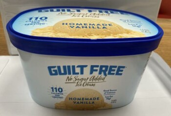 Rappel d'aliments Guilt Free No Sugar Added Vanilla Ice Cream - recalled due to undeclared egg Yarnell Operations LLC... photo #2