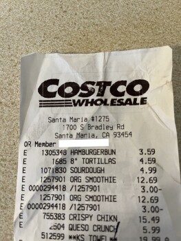 Verbraucherbewertung – Lebensmittelsicherheit Costco Wholesale, South Bradley Road, Santa Maria, CA, USA I had an allergic reaction to a salad I b... Foto #2