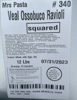Food Recall Mrs. Pasta frozen meat products - recalled due to production without the benefit of inspection The F... photo #2