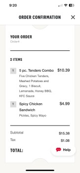 Reseña del consumidor - Seguridad alimentaria KFC, Bankhead Highway, Carrollton, GA, USA I placed a pick up order on 10/31/2023. I got home and th... foto #3