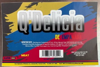 Food Recall Q’Delicia beef & chicken empanadas - recalled due to production without the benefit of inspection Th... photo #2