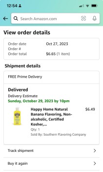 消费者评论 - 食品安全 Amazon, Florissant, MO, USA Bought banana happy home Flavoring on Amazon ,10/27/23 delivered on 10/2... 照片 #2