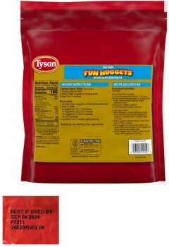Retiro de alimentos Tyson Fully Cooked Fun Nuggets Breaded Shaped Chicken Patties - recalled due to metal pieces The FSI... foto #2