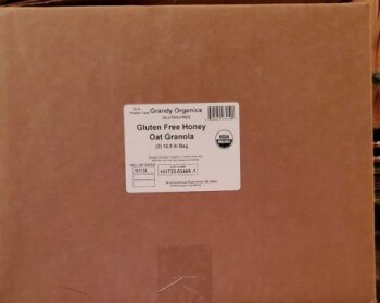 Food Recall Grandy Organics Gluten Free Honey Oat Granola - recall canceled due to faulty testing and false resu... photo #2