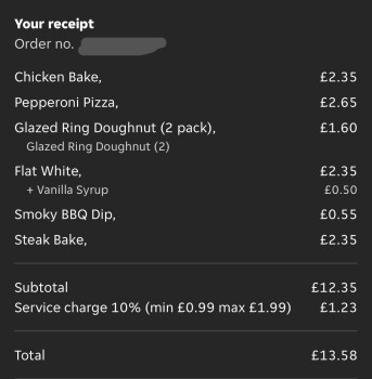 Consumer Review - Food Safety Greggs, Danebury Avenue, London, UK Sunday 26/11/2023. Had greggs and was extremely ill later in the... photo #2