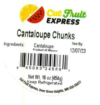 Food Recall Cut Fruit Express Inc Cantaloupe chunks and fruit mixes with cantaloupe - recalled due to Salmonella... photo #2