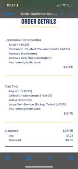 Consumer Review - Food Safety Noodles and Company, Shawan Road, Hunt Valley, MD, USA Ordered pad Thai with grilled chicken for lun... photo #1