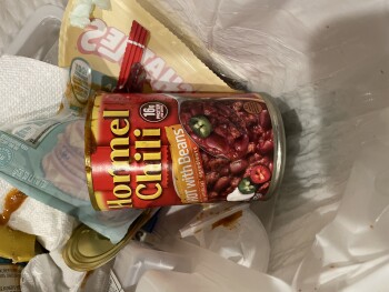 Consumer Review - Food Safety Hormel chili hot with beans., Walmart Supercenter, East 2nd Street, Casper, WY, USA Warmed up the ch... photo #2