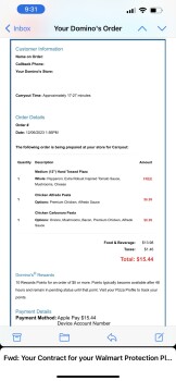 Consumer Review - Food Safety Domino's Pizza, South Avenue B, Yuma, AZ, USA Wednesday Some chicken alfredo from Dominos My wife an... photo #2