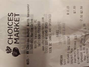 Consumer Review - Food Safety Choices Markets, Marine Drive, North Vancouver, BC, Canada Last night December 8th, I got home late... photo #3