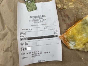 Consumer Review - Food Safety A&W Canada, Front Street, West Nipissing, ON, Canada Around 9:00 am I went to work but came home and... photo #2