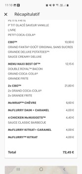 Reseña del consumidor - Seguridad alimentaria McDonald's Notre-Dame-de-Sanilhac, N21, Sanilhac, France Mon compagnon est mes trois enfants ainsi q... foto #2