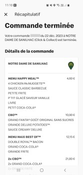 Reseña del consumidor - Seguridad alimentaria McDonald's Notre-Dame-de-Sanilhac, N21, Sanilhac, France Mon compagnon est mes trois enfants ainsi q... foto #3
