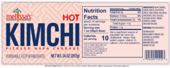 Food Recall World Varity Produce Melissa’s Hot Kimchi - recalled due to undeclared fish World Variety Produce, I... photo #4